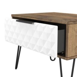 Anzio Matt Vintage Oak Effect 1 Drawer Non-Extendable Side Table (H)407mm (W)575mm (D)395mm - thumbnail 5