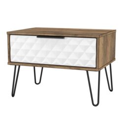 Anzio Matt Vintage Oak Effect 1 Drawer Non-Extendable Side Table (H)407mm (W)575mm (D)395mm - thumbnail 3