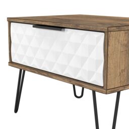 Anzio Matt Vintage Oak Effect 1 Drawer Non-Extendable Side Table (H)407mm (W)575mm (D)395mm - thumbnail 4