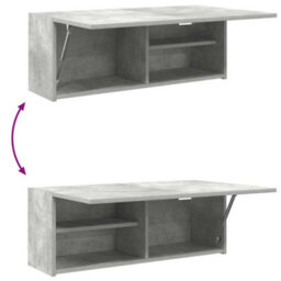 Walplus Bathroom Wall Cabinet Concrete Grey 80X25X30 Cm Engineered Wood - thumbnail 9