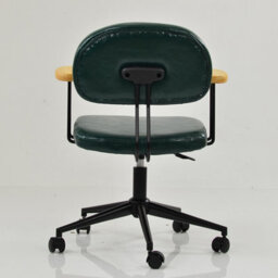 Lakeland Furniture Laxi Forest Green Faux Leather Black Swivel An Height Adjustable Base Office Chair - thumbnail 6