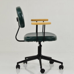 Lakeland Furniture Laxi Forest Green Faux Leather Black Swivel An Height Adjustable Base Office Chair - thumbnail 5