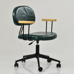 Lakeland Furniture Laxi Forest Green Faux Leather Black Swivel An Height Adjustable Base Office Chair - thumbnail 4