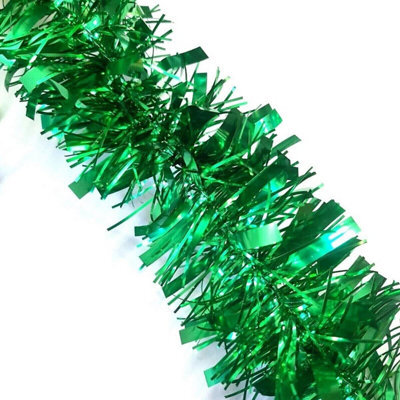 HSD Chunky Green Tinsel Garland - 2M (6.5Ft), Festive Christmas & Party Decoration, Mantel & Home Decor - image 1