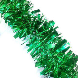 HSD Chunky Green Tinsel Garland - 2M (6.5Ft), Festive Christmas & Party Decoration, Mantel & Home Decor