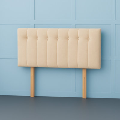 Comfy Deluxe 4Ft6 Double Florence Coffee Plush Velvet 26Inch Headboard