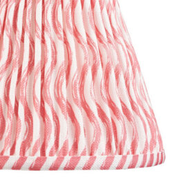 Loops Elegant Handcrafted Coral Pink Tapered Lamp Shades - Set Of 2 With Pleated Design - thumbnail 3