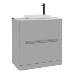 Royal Bathrooms Venice 800mm Dove Grey Freestanding Bathroom Countertop Vanity Unit 2 Drawer With Qubix Basin - thumbnail 7