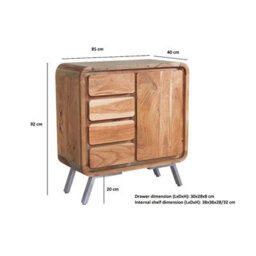Buttercup Farm Aspen Medium Sideboard - Metal/wood - L40 X W85 X H90 Cm - thumbnail 6