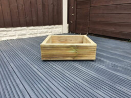 Square Wooden Treated Decking Planters Pots 60Cm X 60Cm 4 Layers - 50Cm - thumbnail 4