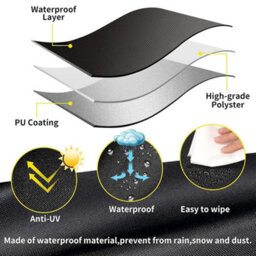 Heavy Duty Outdoor Patio Furniture Cover - Waterproof, Uv & Weather Resistant - 152X104X71Cm Black - thumbnail 7