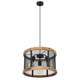 Luminosa Lighting Luminosa Jeanie Cylindrical Pendant Ceiling Light Matt Black 3X E27 - thumbnail 2