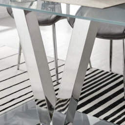 Furniturebox Uk Florini V Grey Dining Table And 6 White Milan Chairs - thumbnail 4