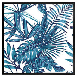 "Andrew Lee Snow Tropical Leaves (Picutre Frame) / 20X20"" / Brown" - thumbnail 4