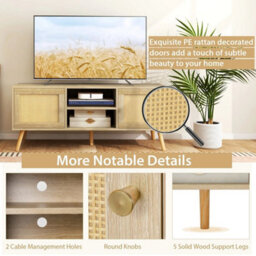 Rattan Tv Stand Media Console Table For Tv Up To 55 Inch - thumbnail 3