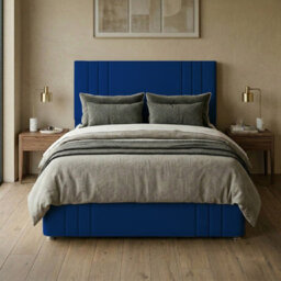 "Slumbre Rio Plush Velvet Divan Bed, 50"" Headboard, & Footboard - 4Ft Small Double - Burgundy - 2 Drawers Right Side"