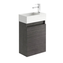 Plum&clay Condense Dark Oak Wall Hung Cloakroom Vanity Unit (W)390mm