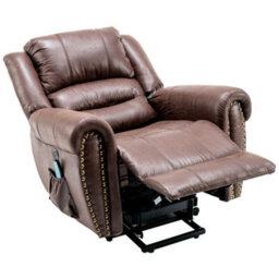 Matteo Brown Faux Leather Power Lift Recliner Chair With Massage & Lumbar Heat For Elderly - thumbnail 6