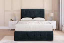 "Sloomy Cambridge Black Naples Divan Bed 2 Drawers Left Side-54"" Floor Standing Headboard 12"" Footboard 6' Super King" - thumbnail 1
