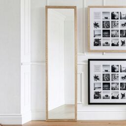 Oak Effect Rectangular Wall-Mounted Full Length Framed Mirror, (H)125Cm (W)34Cm - thumbnail 5