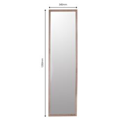 Oak Effect Rectangular Wall-Mounted Full Length Framed Mirror, (H)125Cm (W)34Cm - thumbnail 6