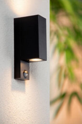 Lucide Zaro Ir Outdoor Up & Down Wall Light With Pir Sensor Black - thumbnail 3