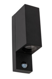 Lucide Zaro Ir Outdoor Up & Down Wall Light With Pir Sensor Black - thumbnail 2
