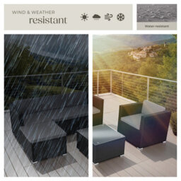 Tectake Garden Furniture Set Lignano - Modular Sofa With Armchair, Stool, Coffee Table  - Black - thumbnail 7