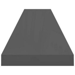 Berkfield Floating Wall Shelves 2 Pcs High Gloss Grey 120X23.5X3.8 Cm Mdf - thumbnail 5