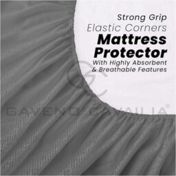 Gaveno Cavailia Terry Toweling 4Ft Small Double Waterproof Mattress Protector, Breathable Anti Allergy Thick Mattress Cover,charcoal - thumbnail 5