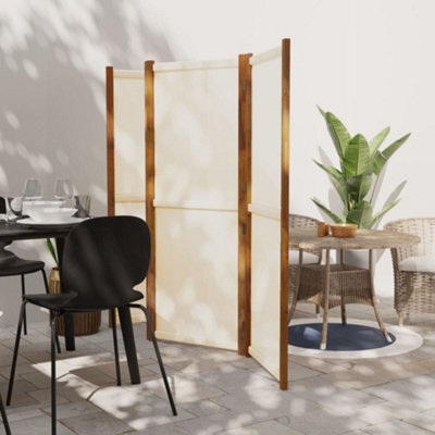 Berkfield 4-Panel Room Divider Cream White 280X180 Cm - image 1