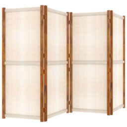 Berkfield 4-Panel Room Divider Cream White 280X180 Cm - thumbnail 4