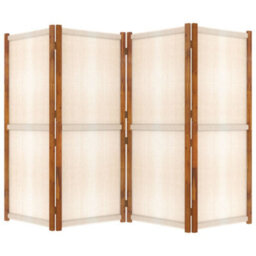 Berkfield 4-Panel Room Divider Cream White 280X180 Cm - thumbnail 5