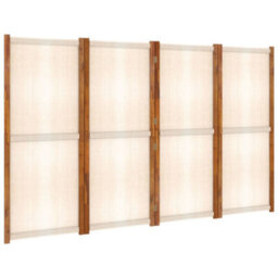 Berkfield 4-Panel Room Divider Cream White 280X180 Cm - thumbnail 2