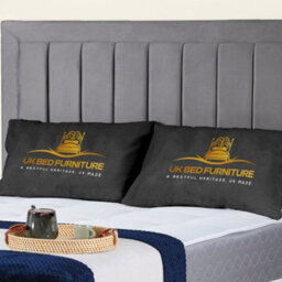 UKBEDFURNITURE Sierra Grey Plush Valvet Upholstered Bed Frame Only - Slatted Base - 48 Inch Headboard - thumbnail 2