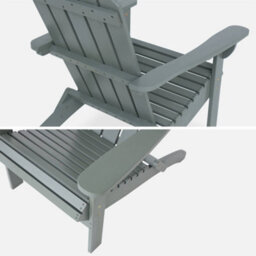 Sweeek - Adirondack Chair Khaki In Acacia Wood With Armrests Kerina, Various Colors, 90 X 71 X 91.5 Cm - thumbnail 8