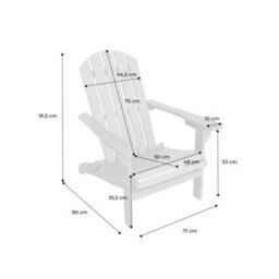 Sweeek - Adirondack Chair Khaki In Acacia Wood With Armrests Kerina, Various Colors, 90 X 71 X 91.5 Cm - thumbnail 5