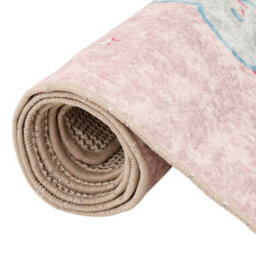 Berkfield Kids' Rug Pink 160X230 Cm Unicorn Washable Anti Slip - thumbnail 5