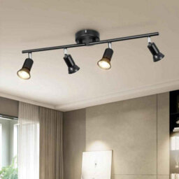 Black Modern Rotatable Ceiling Spotlight 4 Head Gu10 Led Lamp 62Cm - thumbnail 4