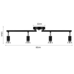 Black Modern Rotatable Ceiling Spotlight 4 Head Gu10 Led Lamp 62Cm - thumbnail 2
