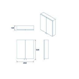 Croydex Cullen Gloss White Wall-Mounted Double Bathroom Cabinet (H) 500mm (W) 450mm (D) 12Cm - thumbnail 8