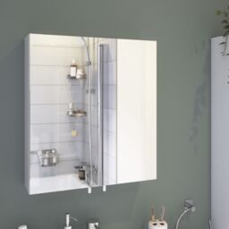 Croydex Cullen Gloss White Wall-Mounted Double Bathroom Cabinet (H) 500mm (W) 450mm (D) 12Cm - thumbnail 9
