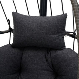Breeins Brown Black Outdoor Indoor Swing Hanging Egg Chair With Cushion And Headrest - thumbnail 6