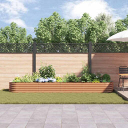 Berkfield Garden Raised Bed Brown 400 X 80 X 44 Cm Steel - thumbnail 4