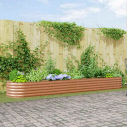 Berkfield Garden Raised Bed Brown 400 X 80 X 44 Cm Steel