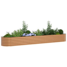 Berkfield Garden Raised Bed Brown 400 X 80 X 44 Cm Steel - thumbnail 3
