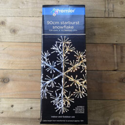Premier Decorations Premier Silver Starburst Snowflake With 660 White Leds Christmas Light - 90Cm - thumbnail 2