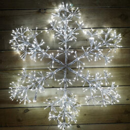 Premier Decorations Premier Silver Starburst Snowflake With 660 White Leds Christmas Light - 90Cm