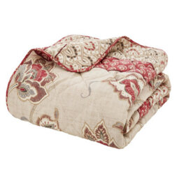 Catherine Lansfield Bedroom Kashmir Paisley Quilted 200X200Cm Bedspread Natural