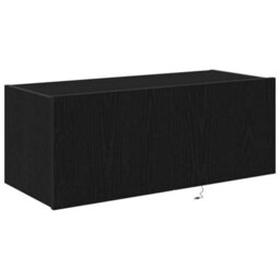 Berkfield Tv Wall Cabinet With Led Lights Black Oak 80X35X31 Cm - thumbnail 5